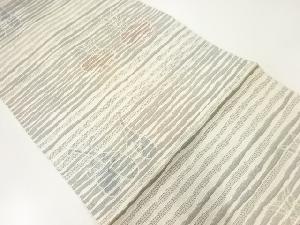 横段に茄子・蕪模様織出し名古屋帯